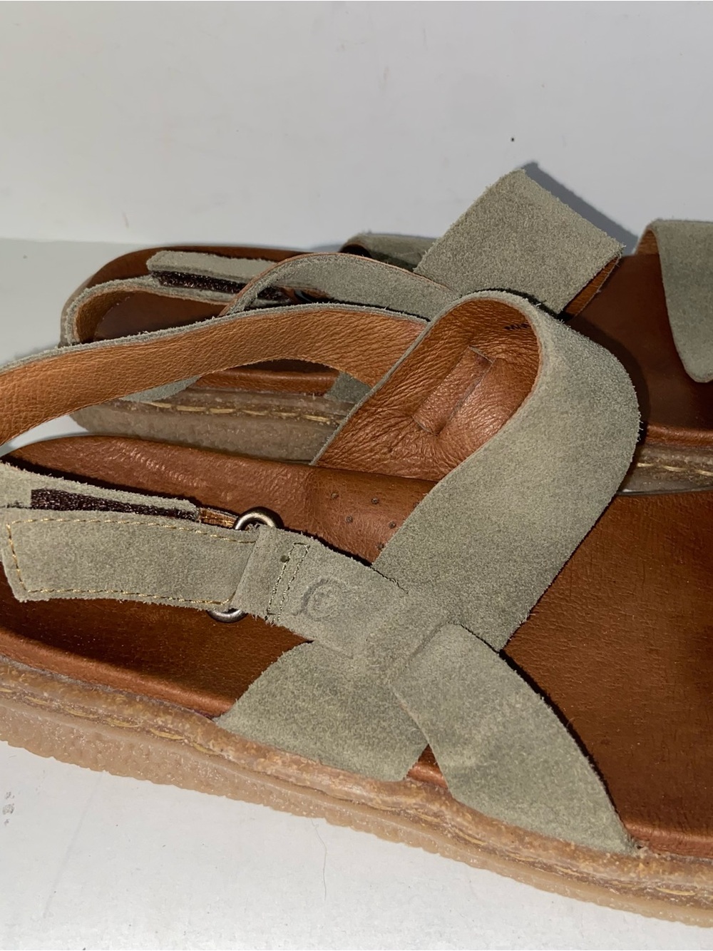 Born Sandals Womens Size 8 Leather Shoes Olive Green Boho Gorpcore Summer - Picture 3 of 11